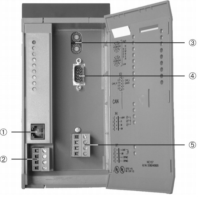 Các kết nối trên module 3NC157.60-1